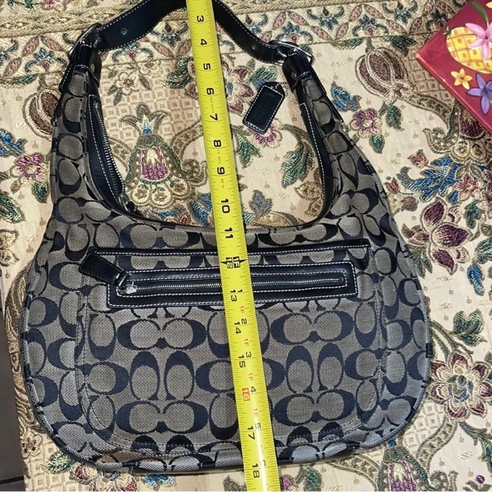 Coach Signature Black and Tan Hobo Bag